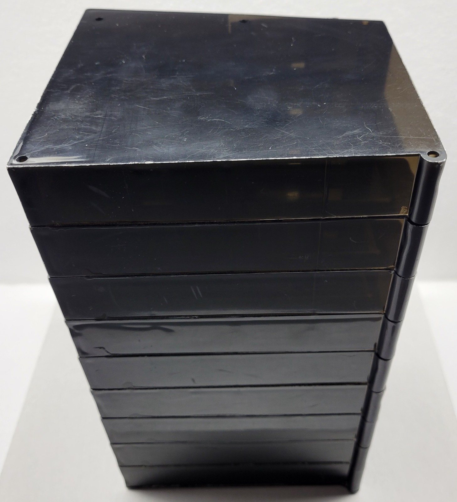 Vintage 1980 ATARI NINE EJECTABLE SLOT Video Game Library Storage Unit Case