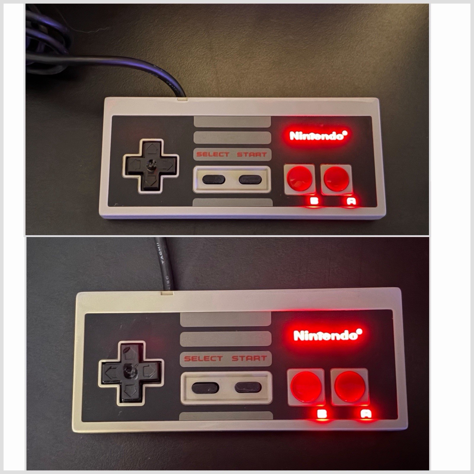 Nintendo NES Original Wired Controller with LED’s – Set Of 2