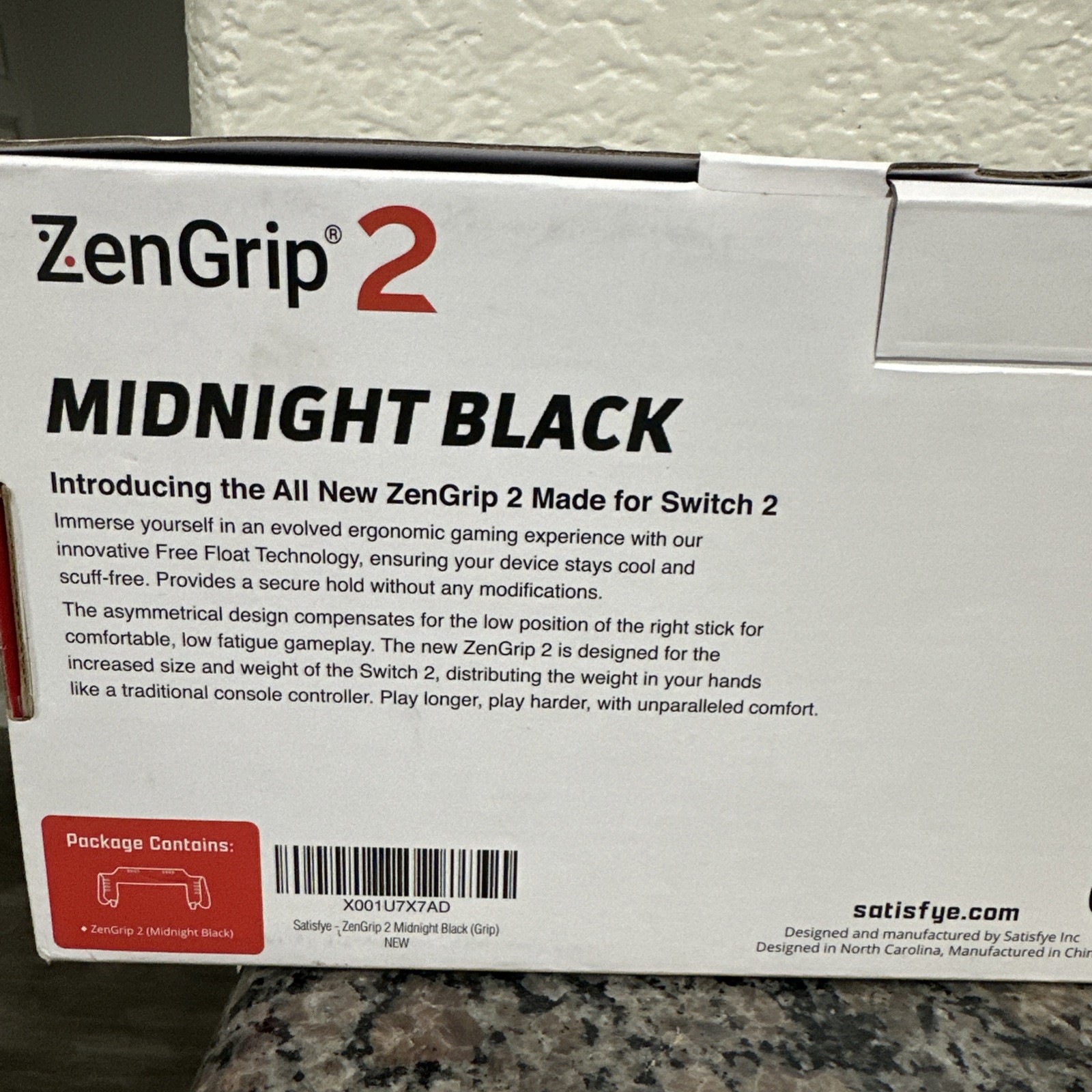 Satisfye ZenGrip 2 Midnight Black Ergonomic Grip for Nintendo Switch 2 Console