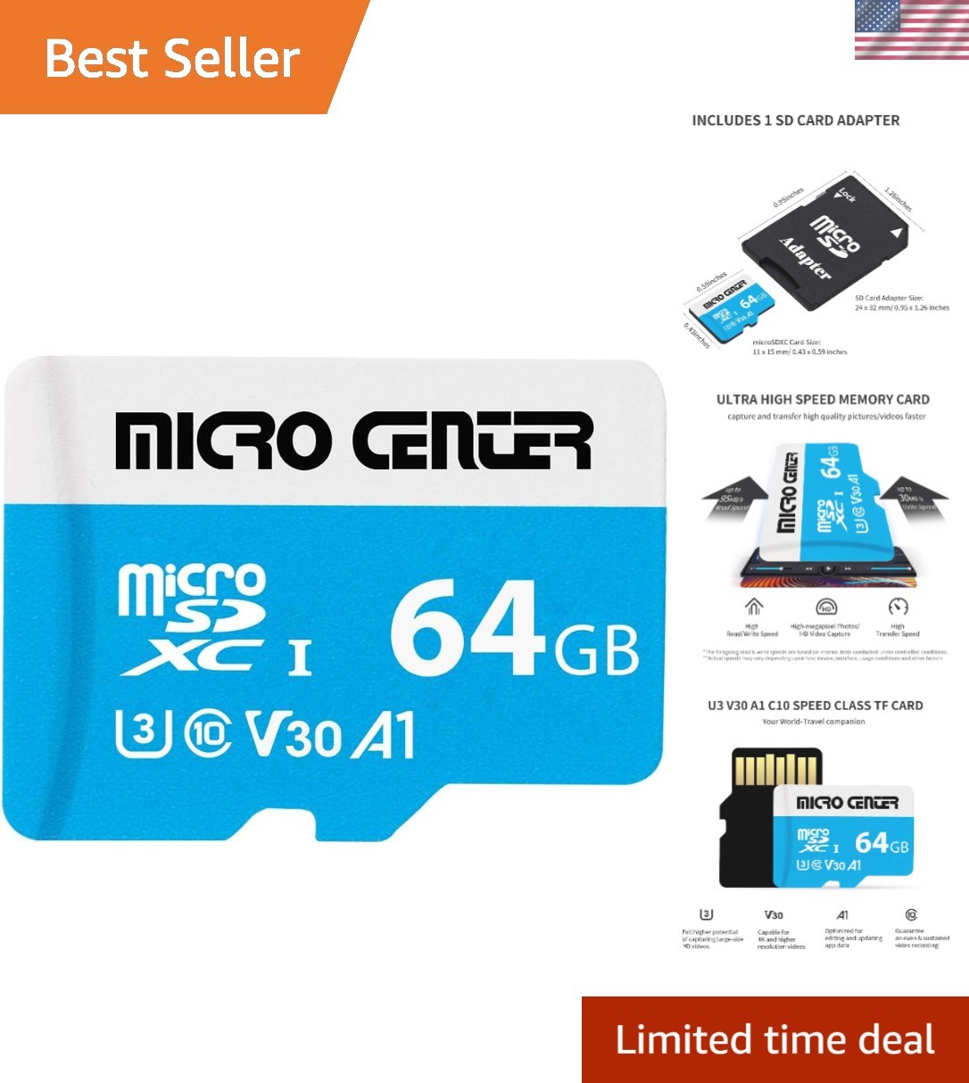 64GB microSDXC Card, Nintendo-Switch Compatible Memory Card, UHS-I C10 U3 V30…