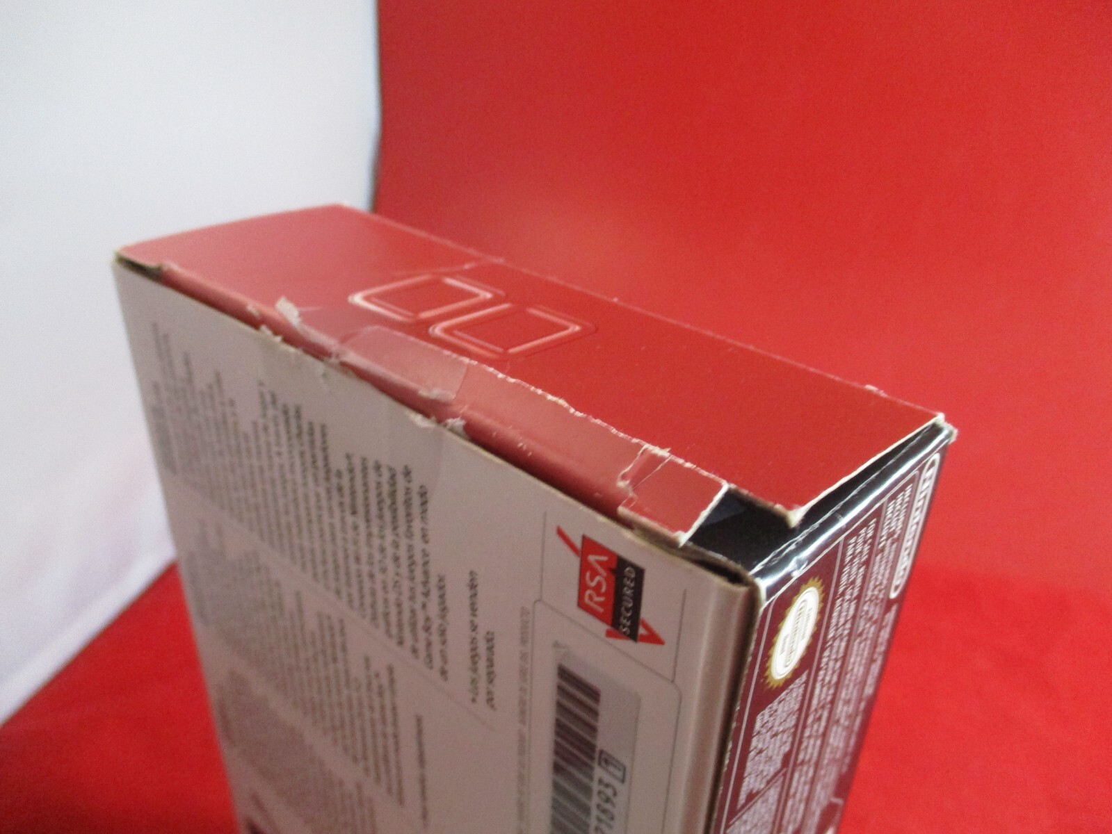 Nintendo DS Lite System Crimson Red Console Empty Box ONLY + Damaged Manual
