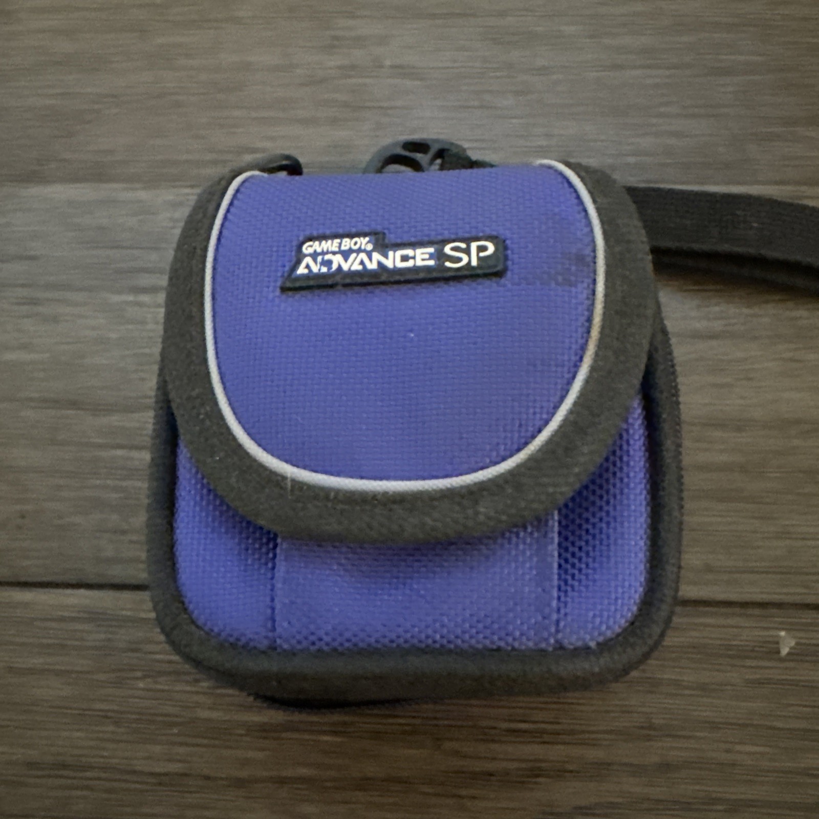 Nintendo Game Boy Advance SP Nylon Carrying Case Blue/Black w/ Wrist Strap