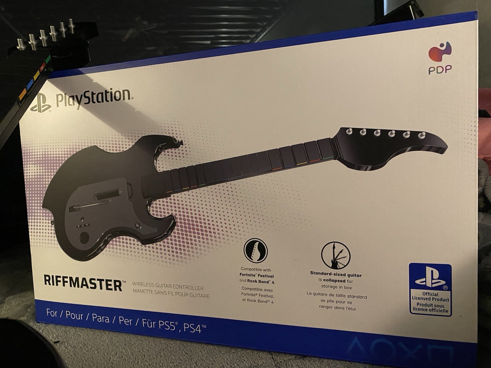 PDP Riffmaster Wireless Guitar Controller Black for PlayStation 5 & 4