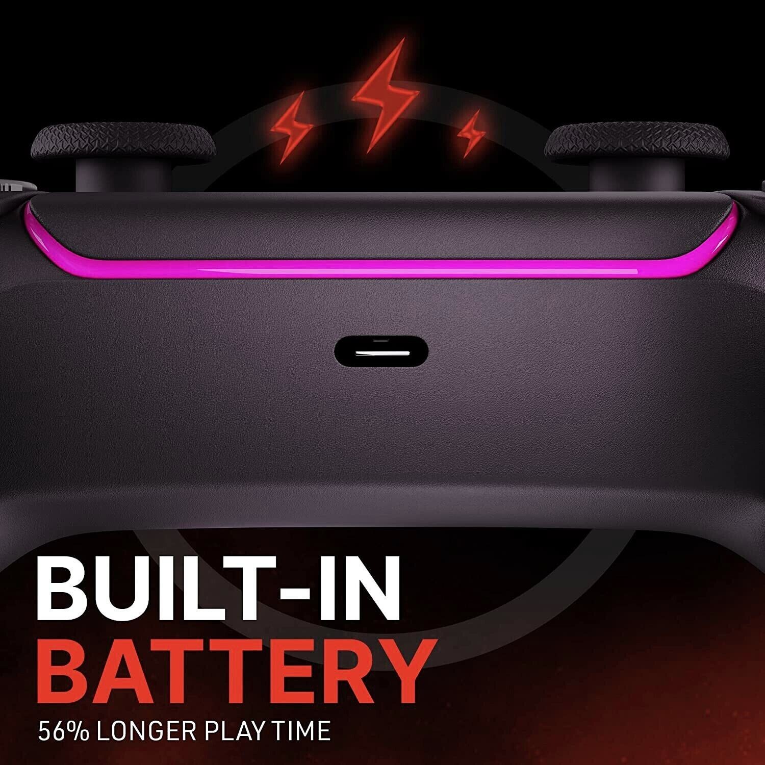 Black/Red Smart Rapid Fire Custom Modded Controller compatible with PS5 FPS