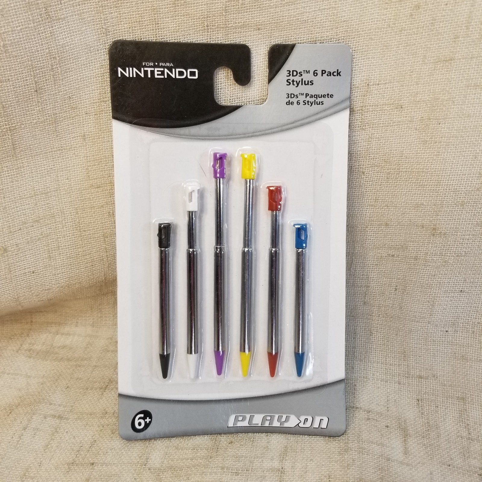 Nintendo 3DS Stylus Set Of 6 Rainbow Stylus 3DS Retractable Metal NEW Sealed