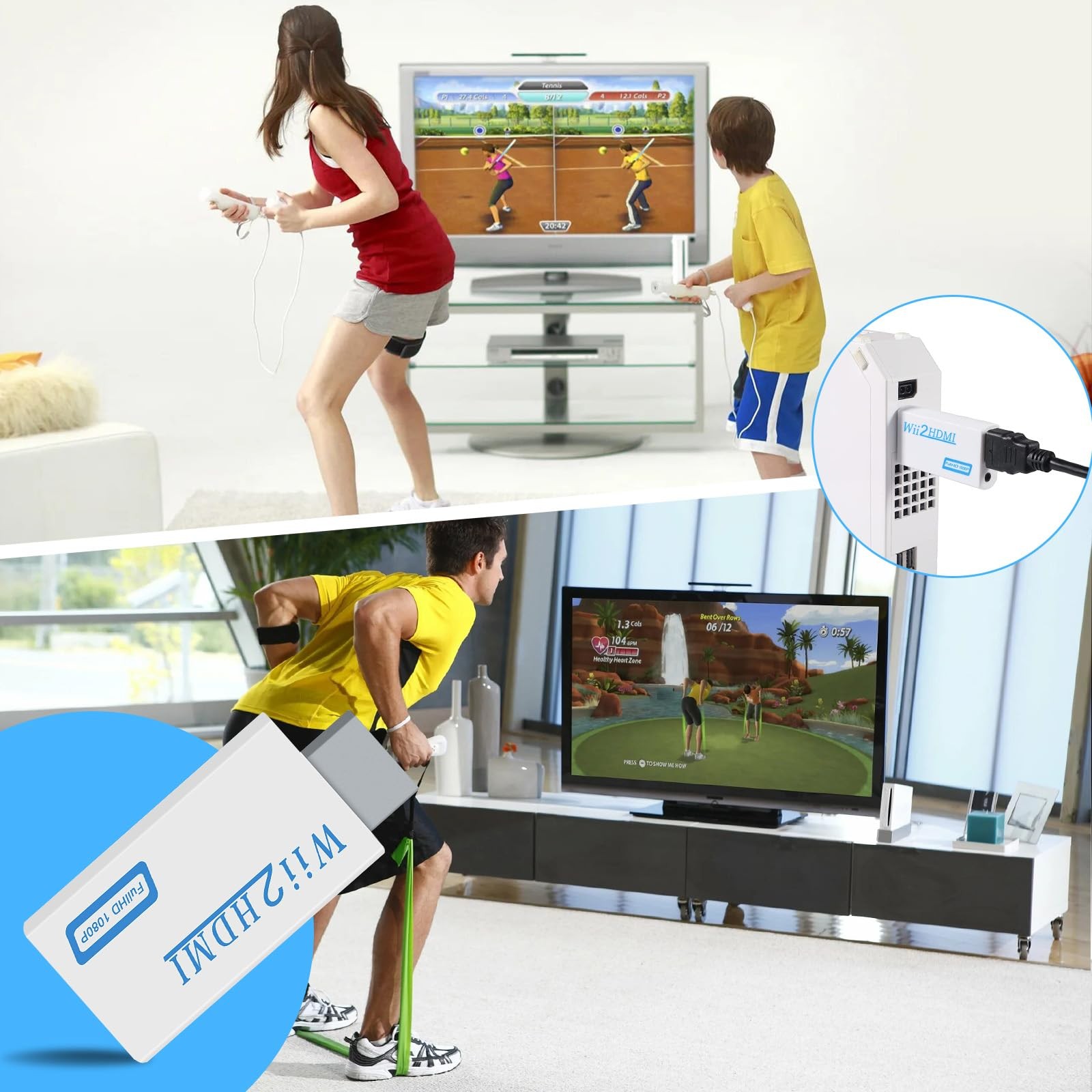 Wii to HDMI Adapter Converter 1080P HDMI Output Wii Connector with 3.5Mm Audio