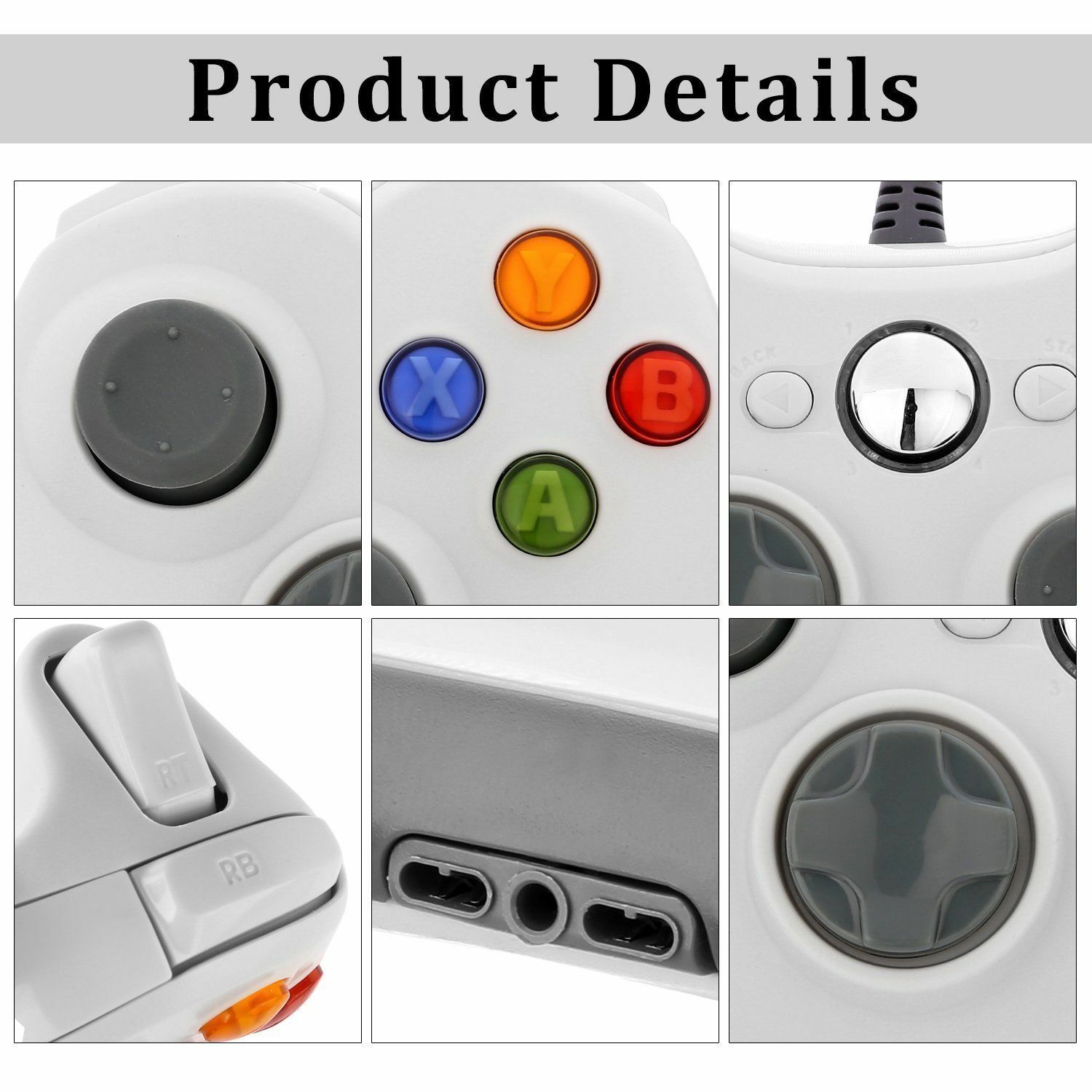 Wired Xbox 360 Gamepad Controller for Xbox 360/360 Slim/PC Windows 7 8 10 11 MAC
