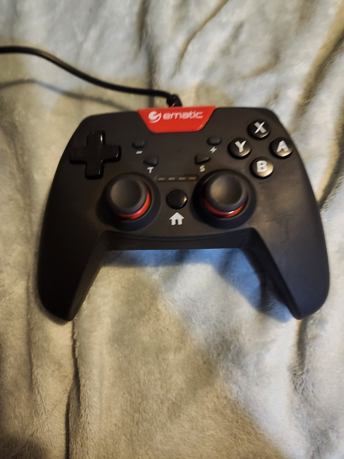 Ematic Wired USB Controller for Nintendo Switch NSWC012W Black/Red 8 ft