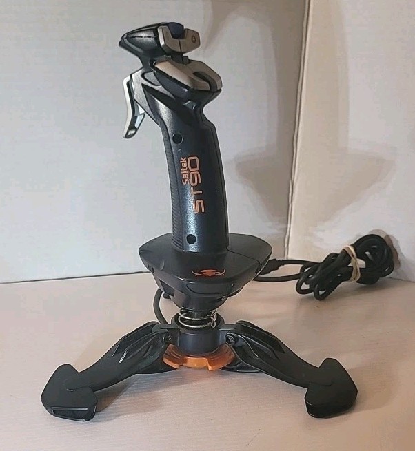 Saitek ST90 Stick USB Joystick PC Flight Controller Tripod Base Black Orange