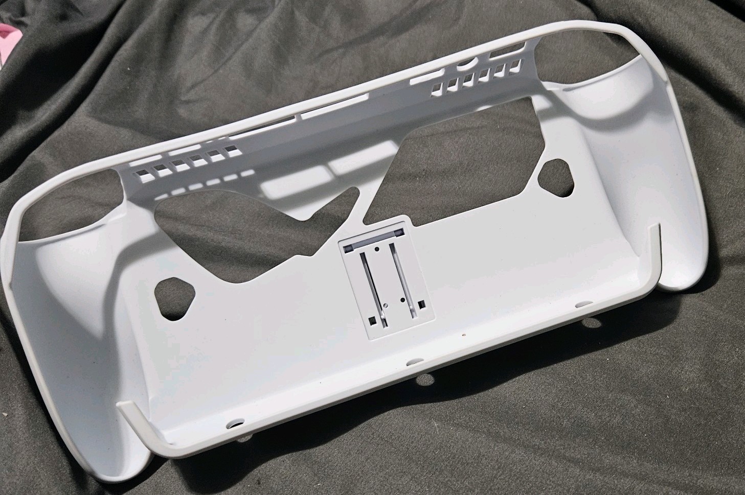 White Rigid Plastic Protective Shell with Stand for Steam Deck Console