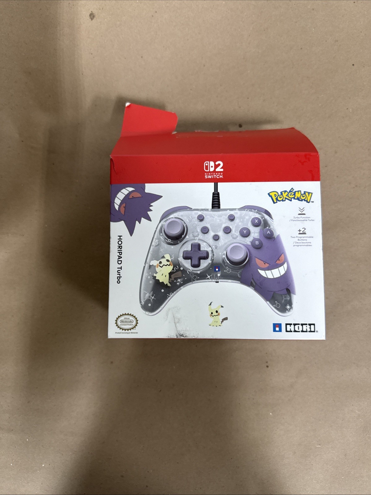 HORIPAD Turbo Pokemon Gengar & Mimikyu Wired Controller for Nintendo Switch 2
