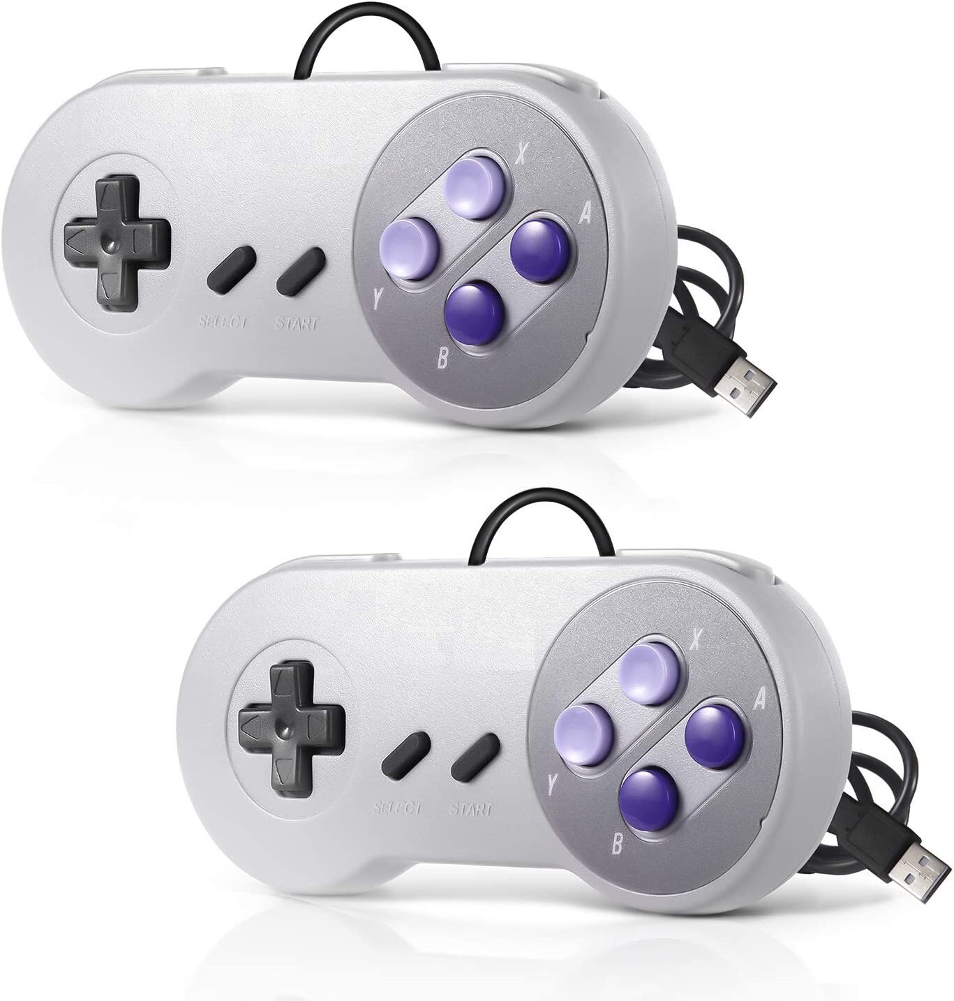 USB SNES STYLE CONTROLLERS GAMEPADS – RETROPIE BATOCERA PAIR (TWO CONTROLLERS)