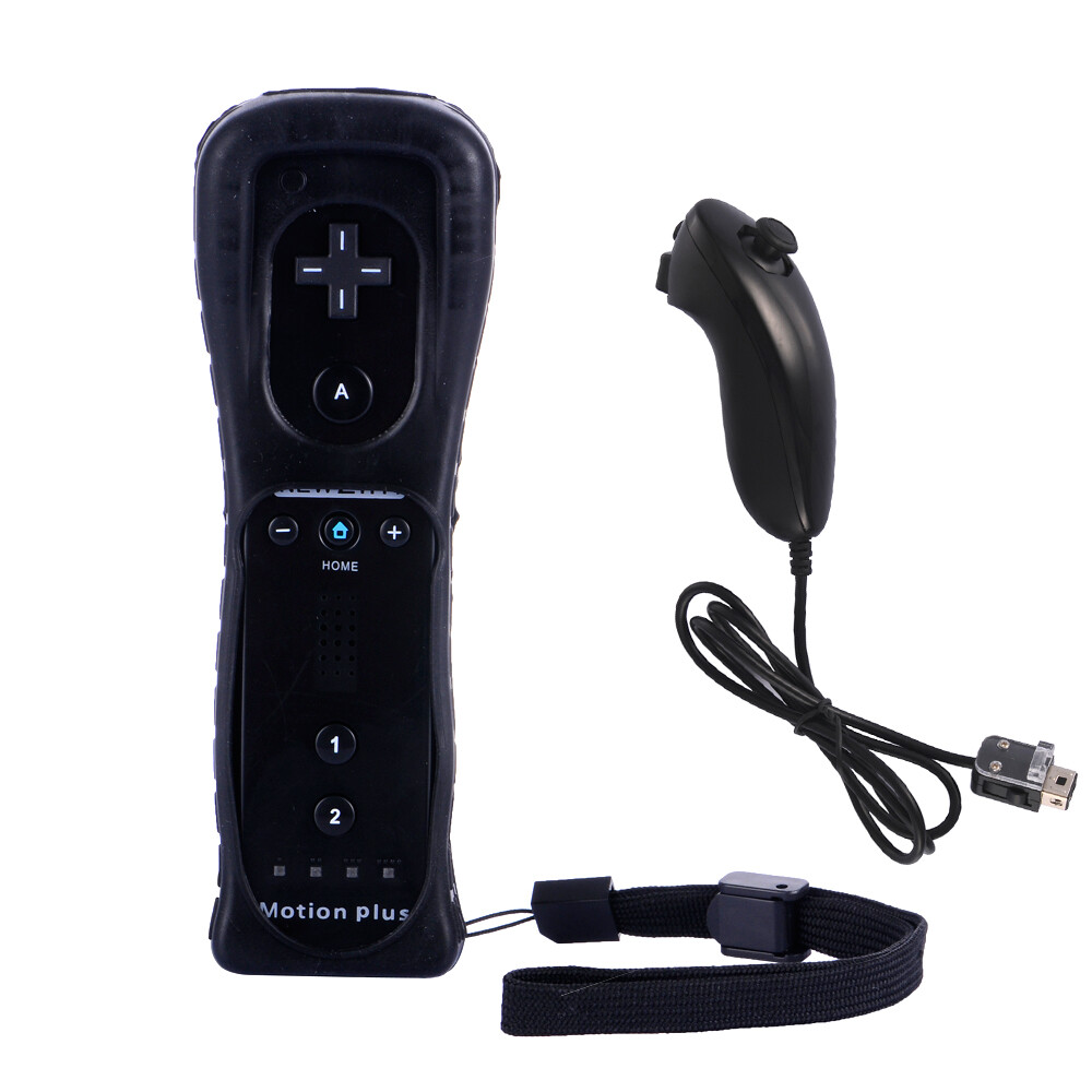 2in1 Built in Motion Plus Remote Controller Nunchuck Set For Nintendo Wii&Wii U