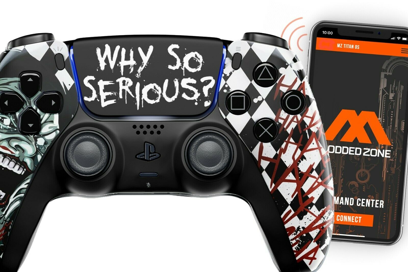ModdedZone Black Mask Smart Rapid Fire PRO Modded Controller for PS5 FPS