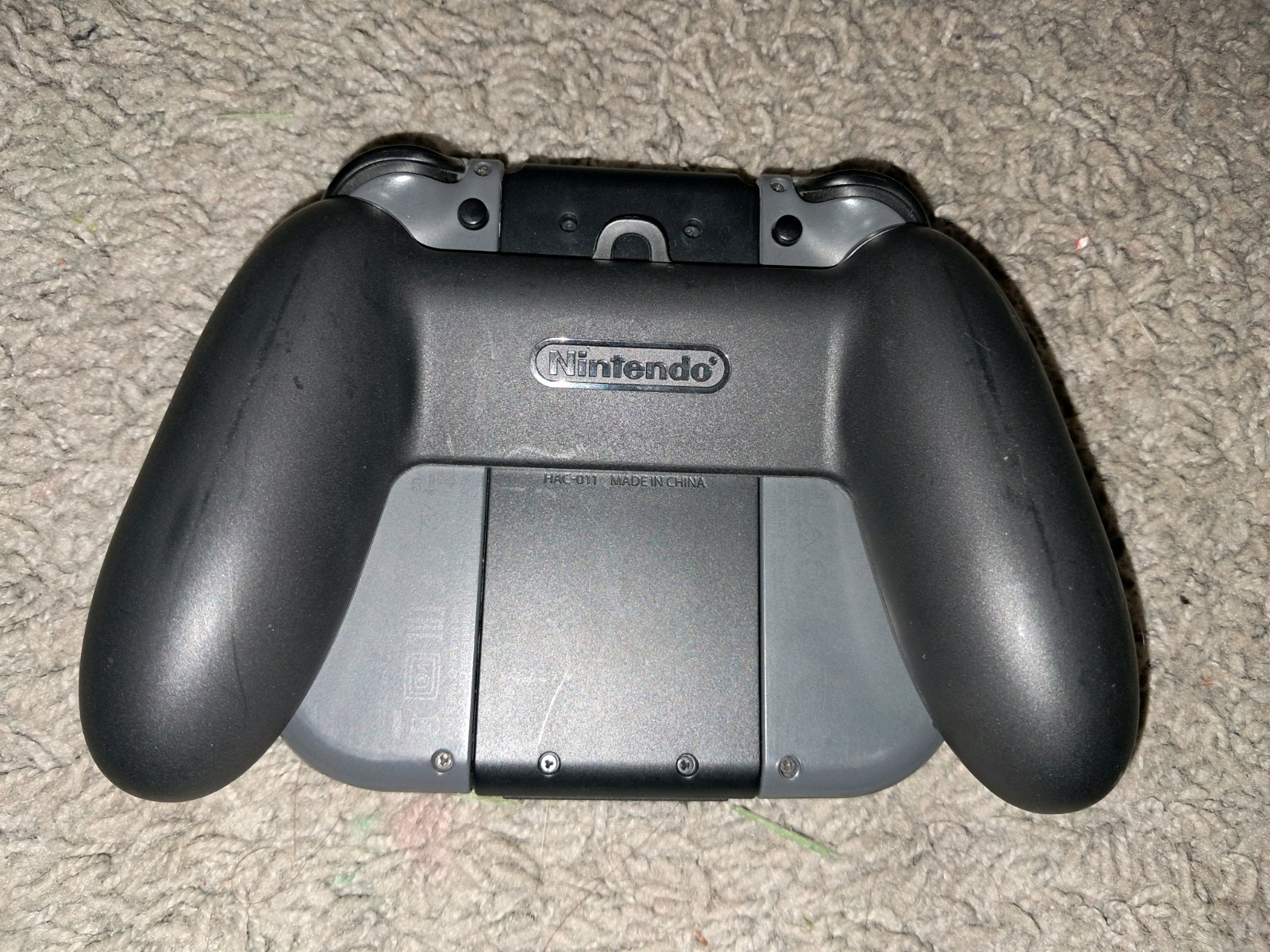 Nintendo Switch Gray Joy-Con Controllers Pair L/R HAC-015 HAC-016 w/Grip