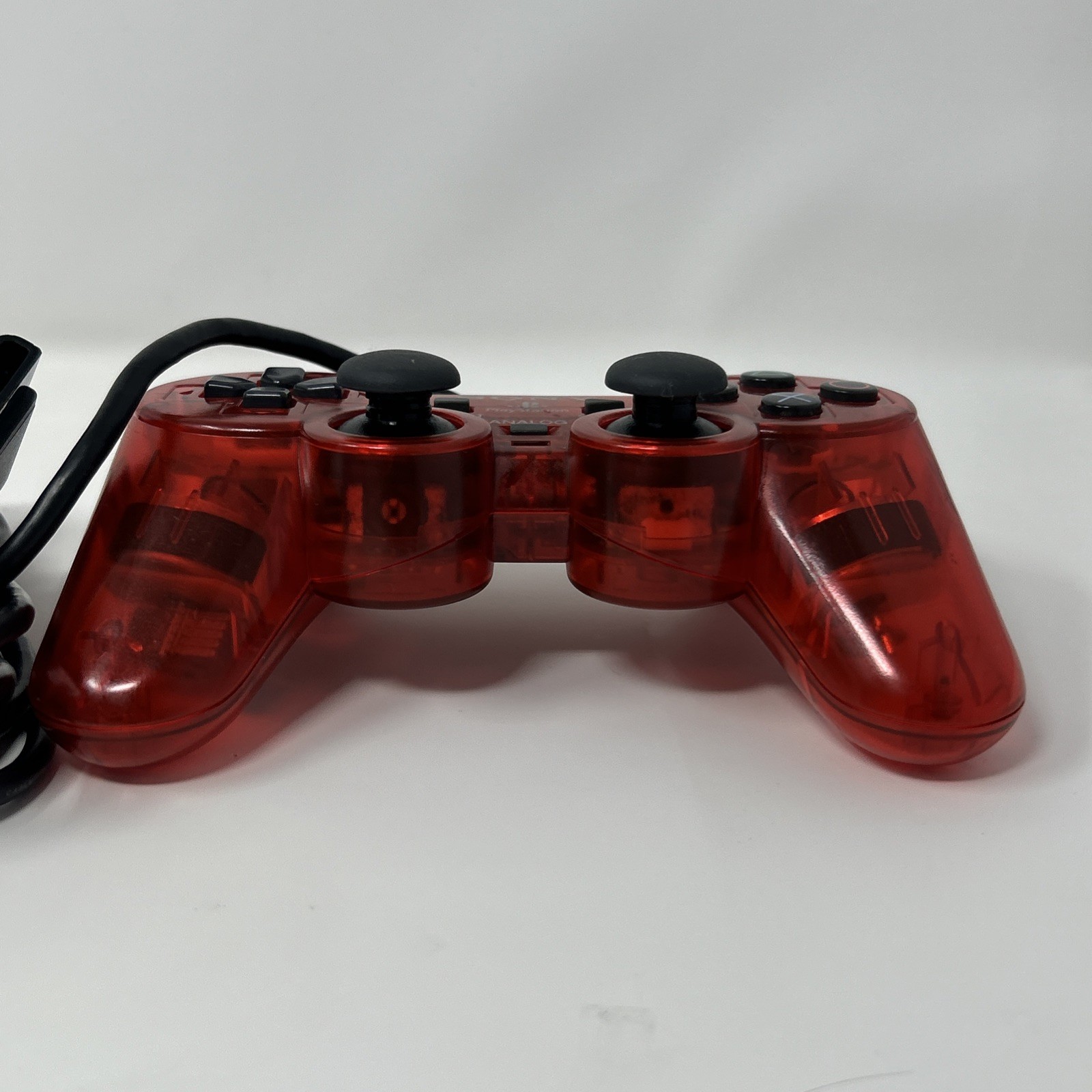 OEM Red Transparent/Clear DualShock 2 PS2 Playstation 2 Controller Read