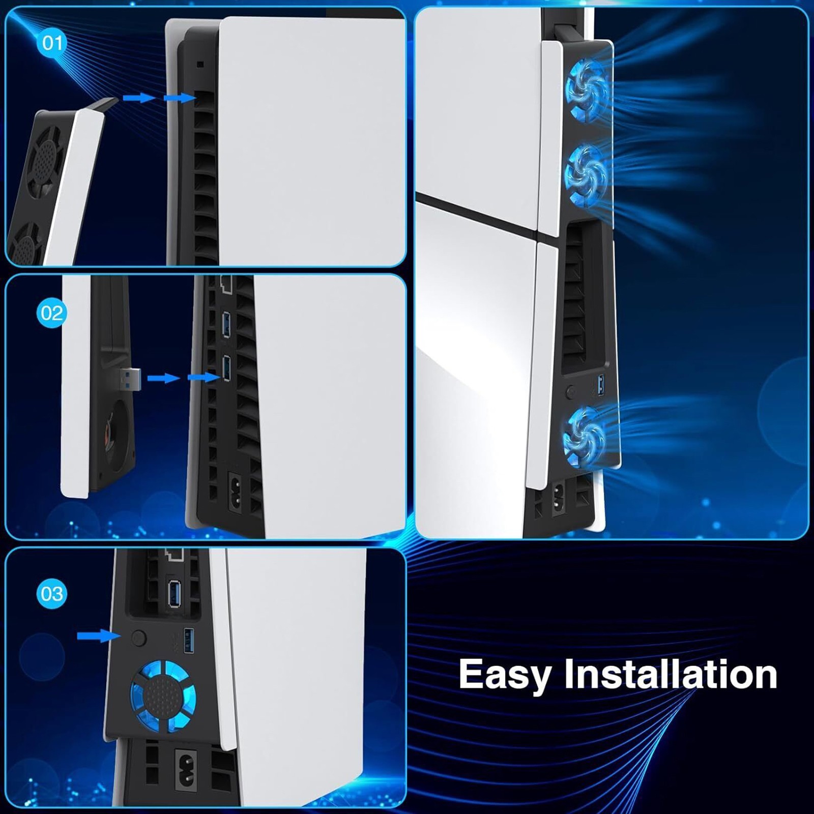 External 5500RPM Console Host Cooling Fan Cooler For Sony PlayStation 5 Slim