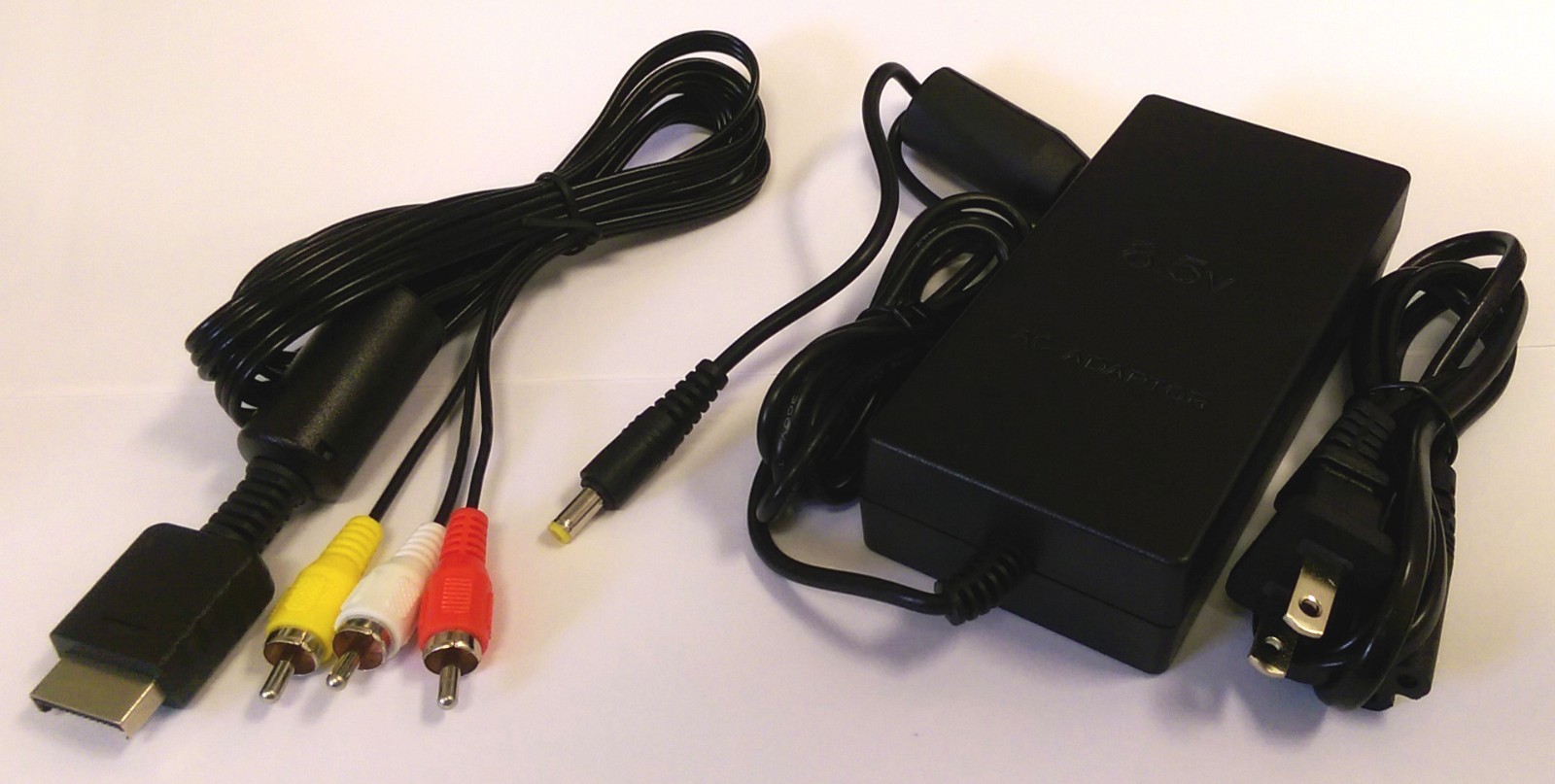 AC Power Cord &AV Composite RCA Cable for SONY PlayStation 2 (Slim Model)