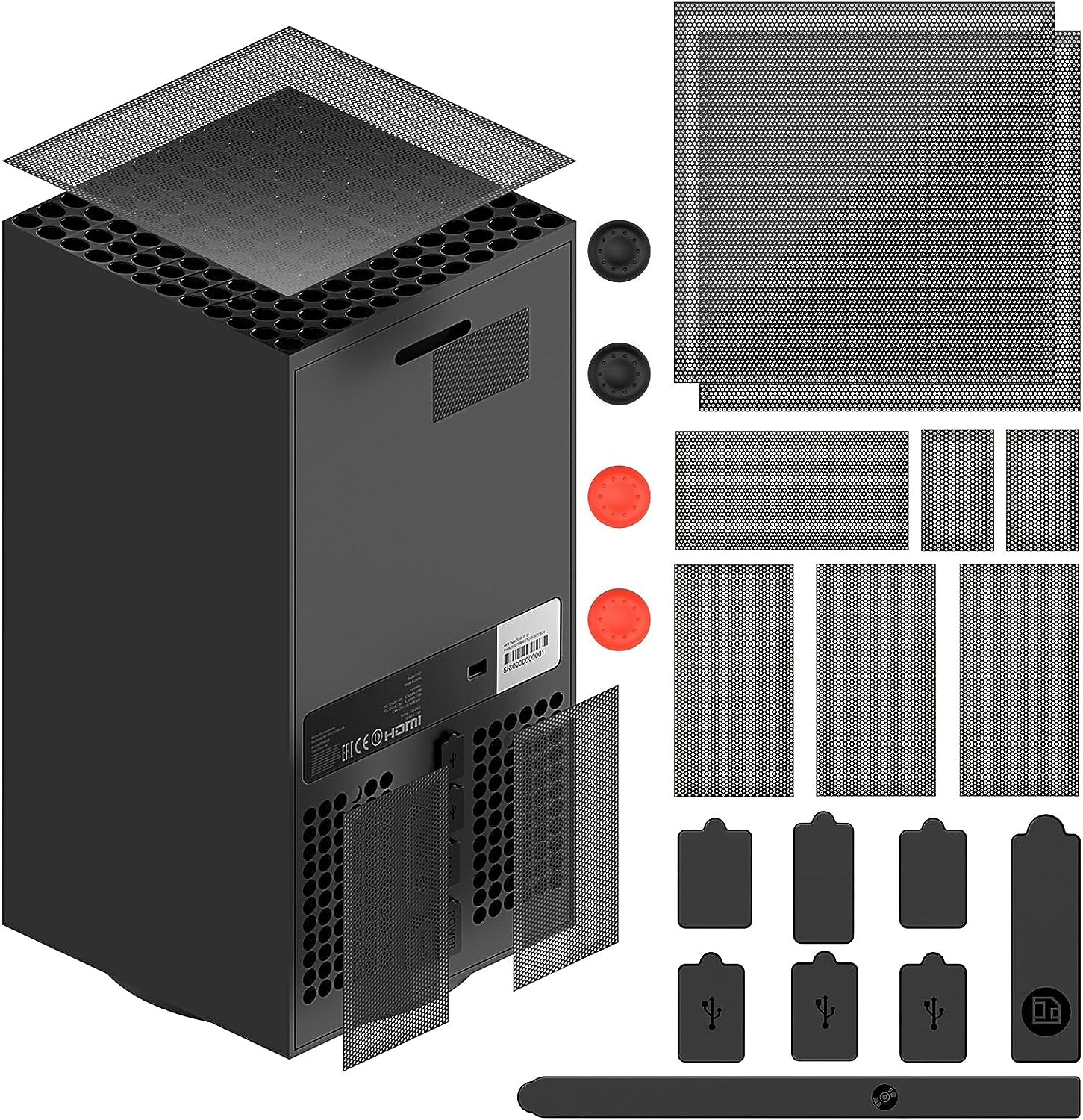 Dust Filter for Xbox Series X, PVC Cover, Top & Back Protection