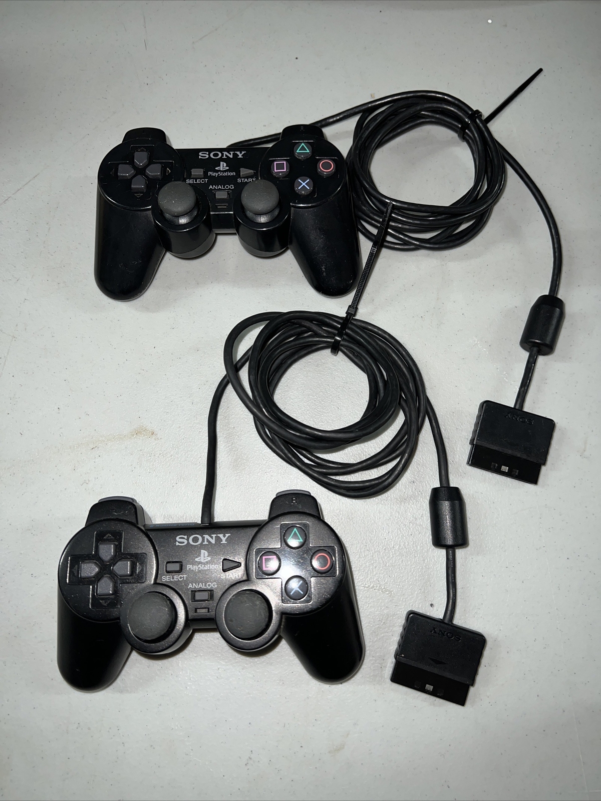Lot Of 2 Sony PlayStation 2 DualShock2 *Original Controller Black SCPH-10010 *