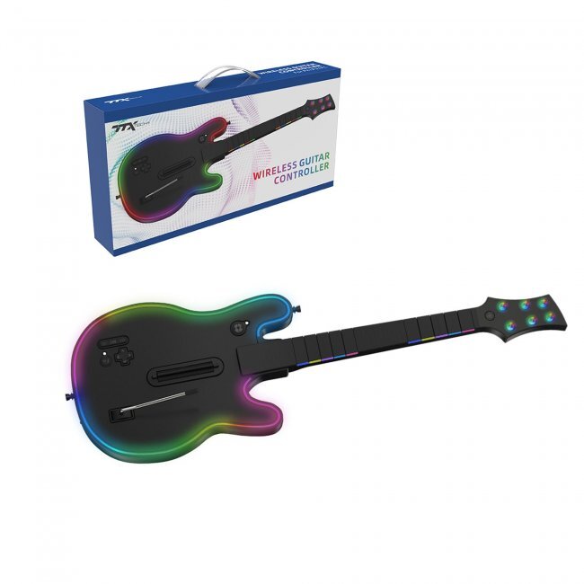 TTX Tech PS3/PS4/PC Wireless Guitar RGB LED for Guitar Hero Rock Band