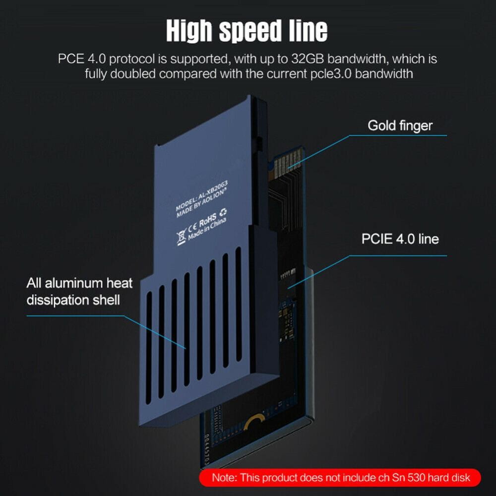 Alloy External SSD M.2 Hard Drive Expansion Card Box for Xbox Series X/S Console