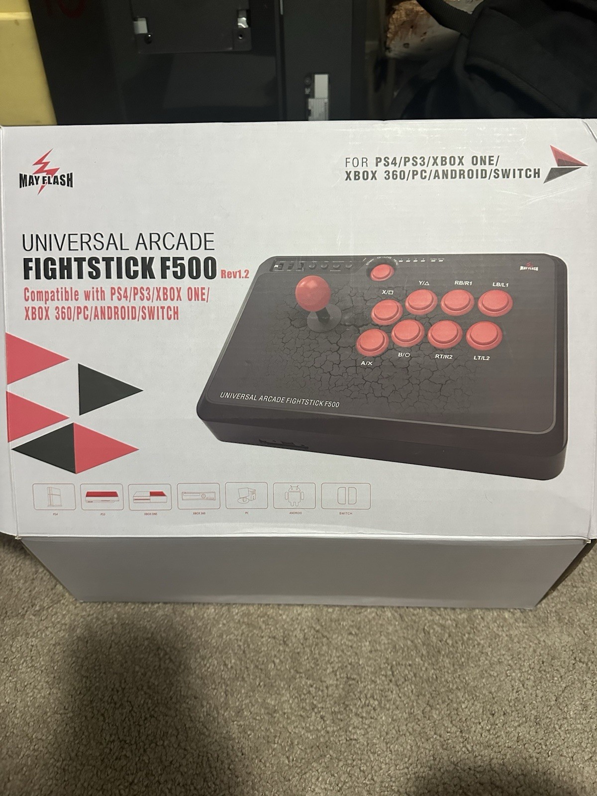 MAYFLASH F500 Rev1.2 Universal Arcade Fighting Stick Wired PS4/PS3/XB1 Red