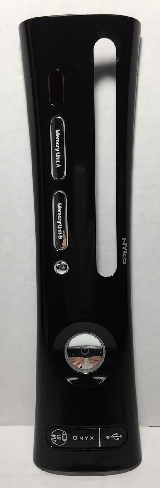 XBOX 360 Faceplate NYKO ONYX Face Plate BLACK Microsoft EXCELLENT CONDITION