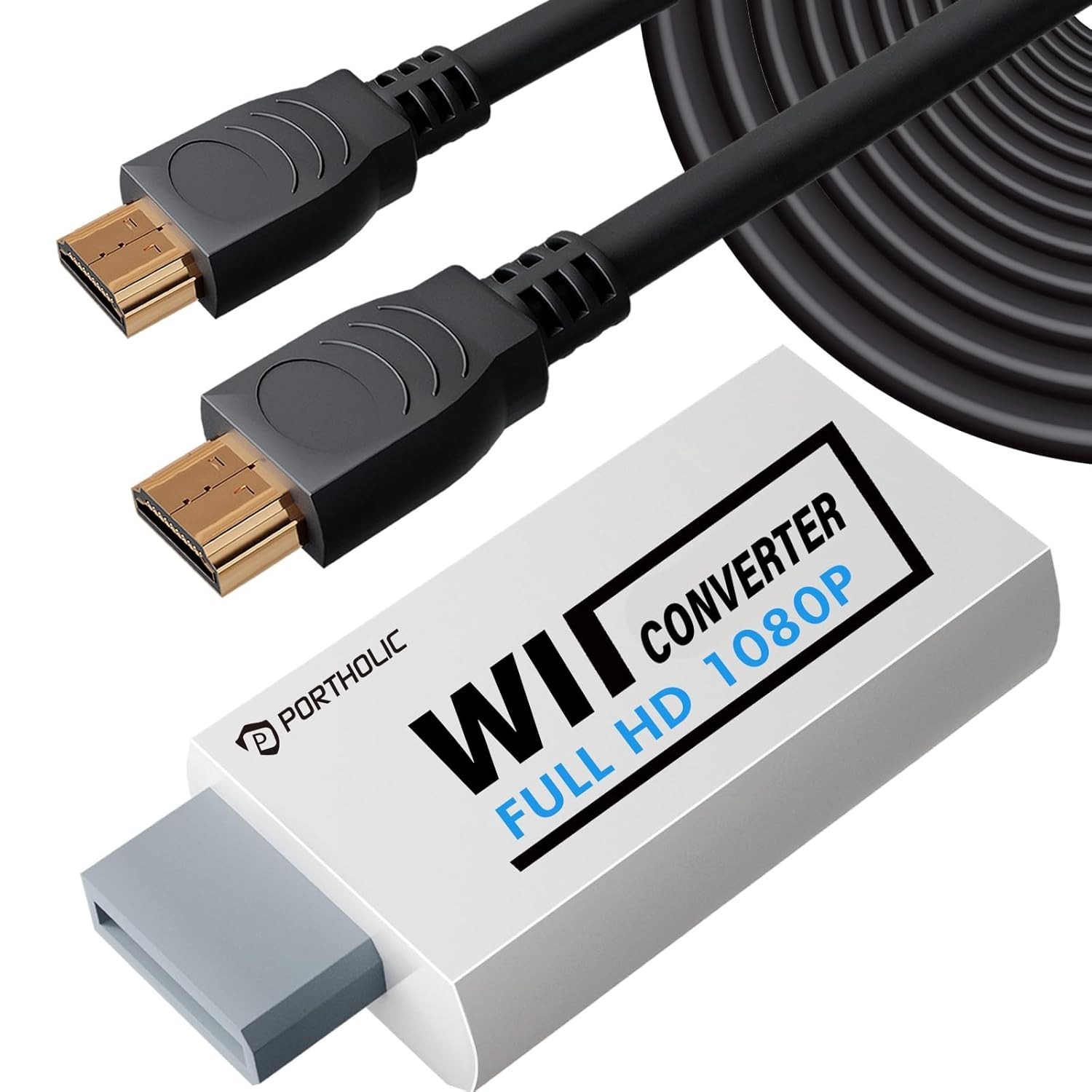 Wii to HDMI Converter 1080P with 5FT/1.5M High Speed HDMI Cable Wii2 HDMI Adapte