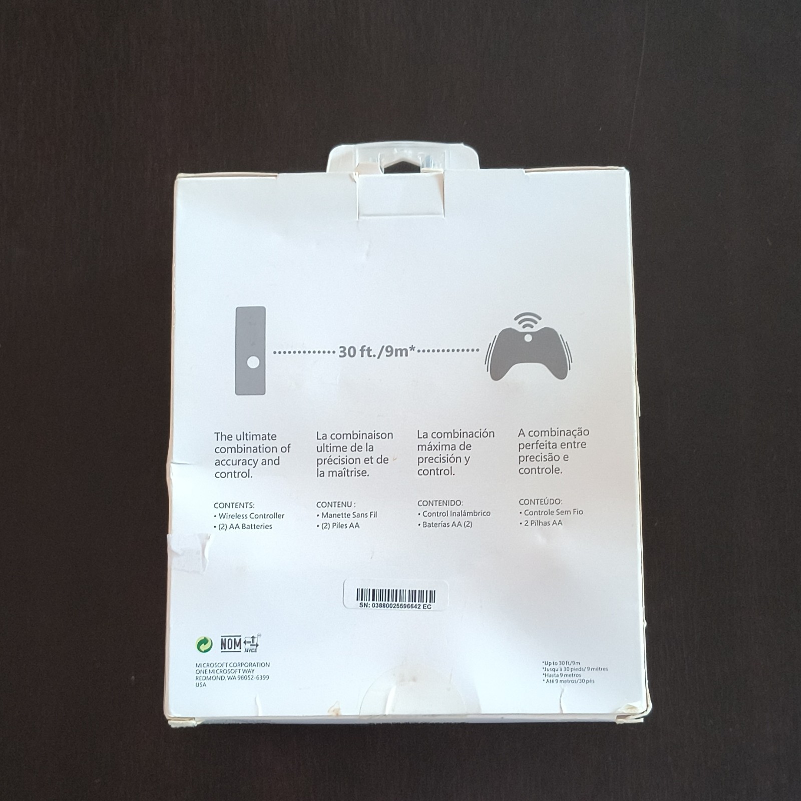Microsoft Xbox 360 Wireless Controller Black, 30ft Range, MPN 1403, Never Opened