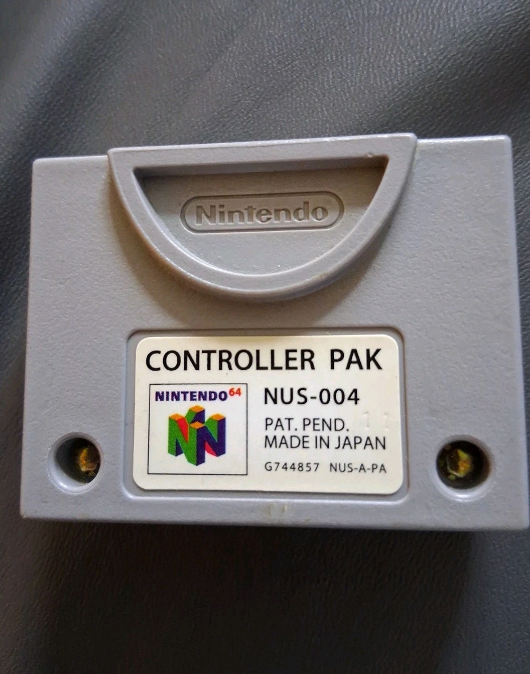 Nintendo N64 Controller Pak Memory Card Expansion NUS-004 Gray