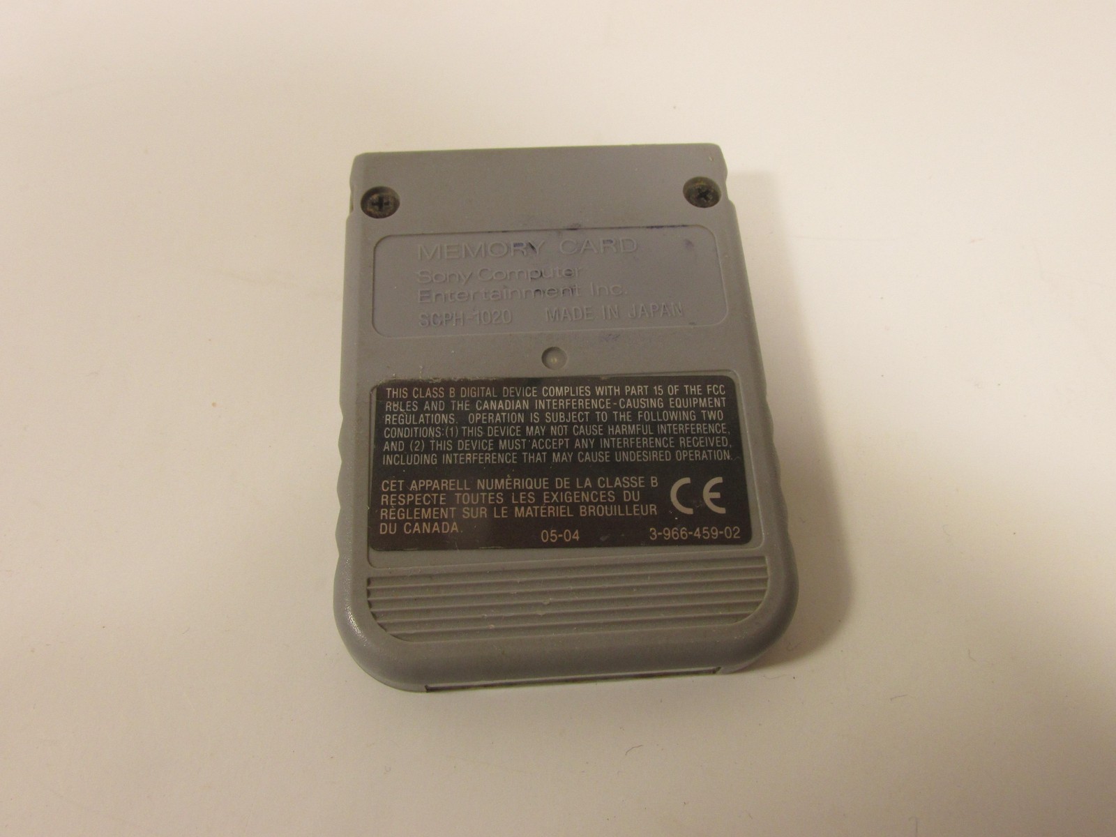 Sony PlayStation 1 PS1 OEM Gray Memory Card SCPH-1020 Made In Japan Original