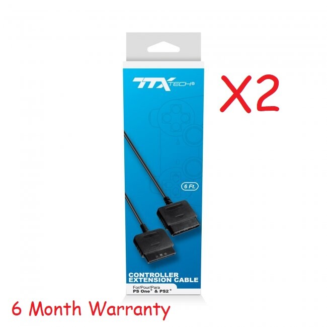 2X NEW Extension Cables for Playstation 1 & 2 Controller “6FT”