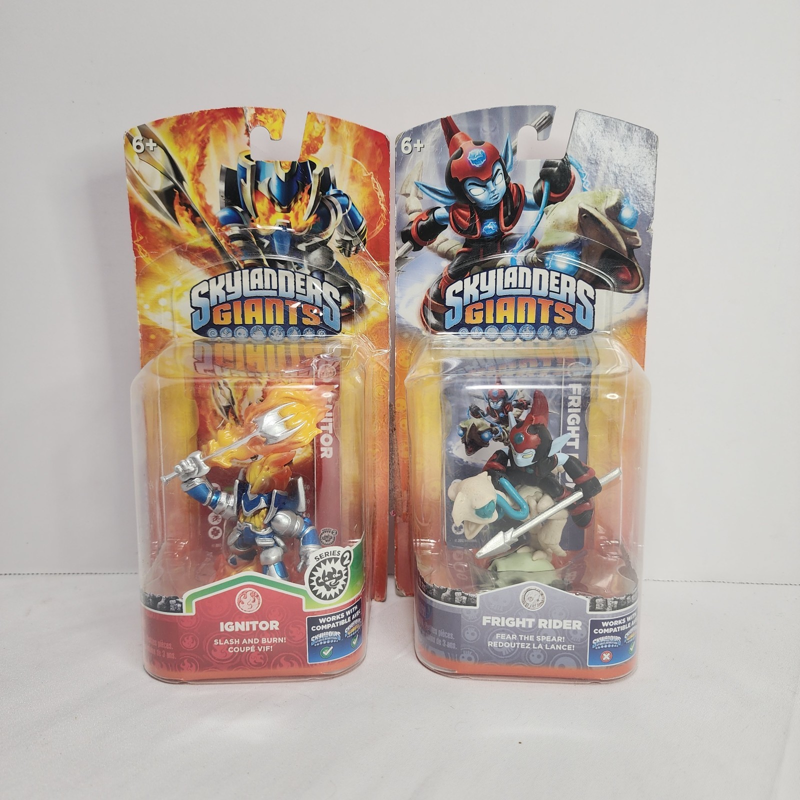 LOT OF 2x Skylanders Giants: FRIGHT RIDER + IGNITOR Action Figures – NEW
