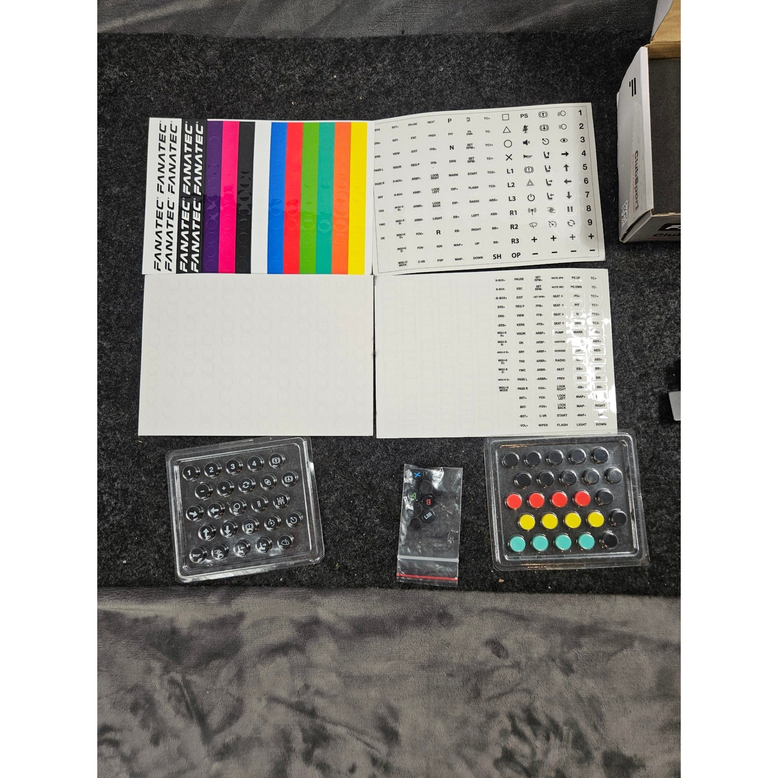 Fanatec ClubSport Magnetic Paddle Module & Button Cap Sticker Lot For Parts