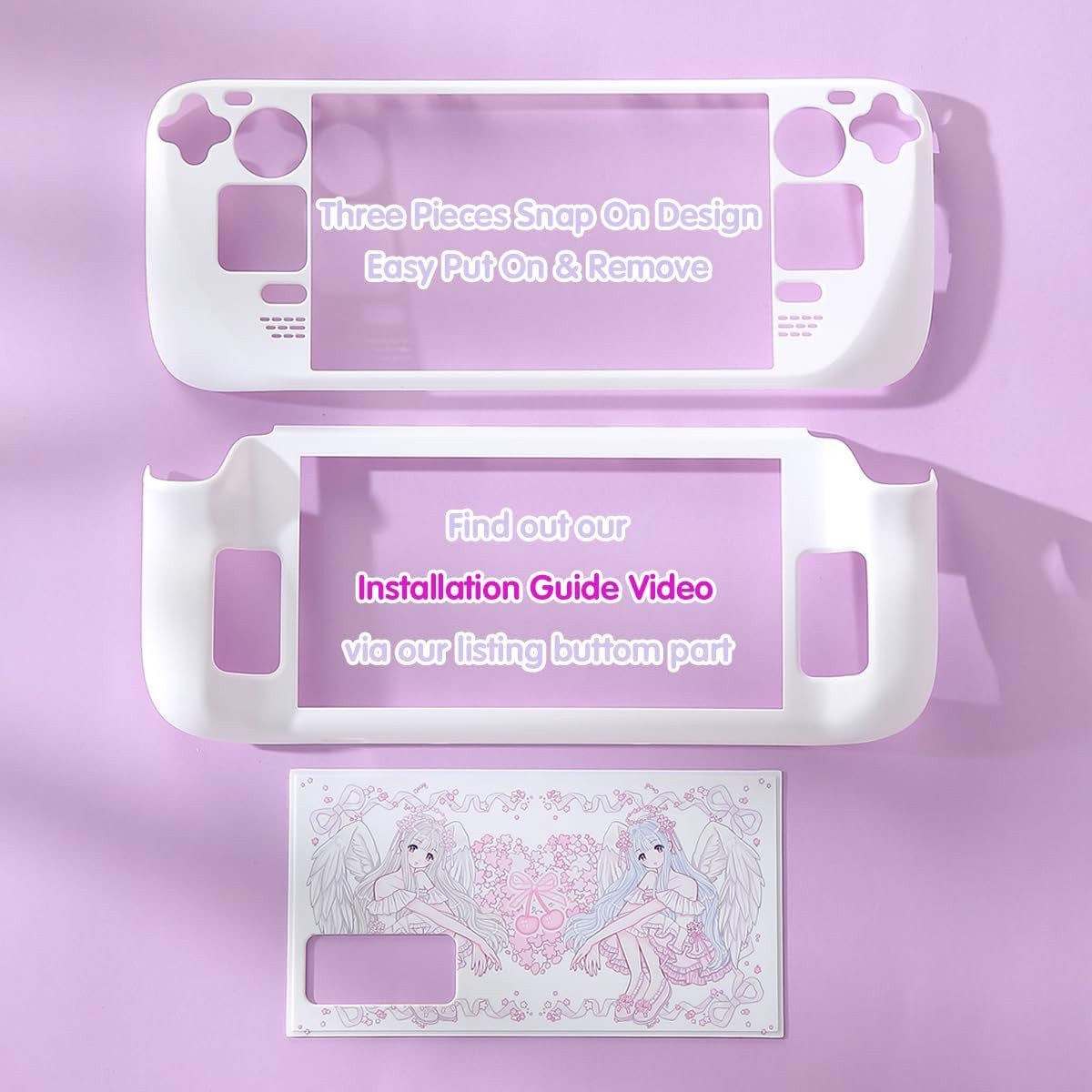 Case Compatible for Steam Deck OLED & LCD Protective Cover Shell Skin Kawaii