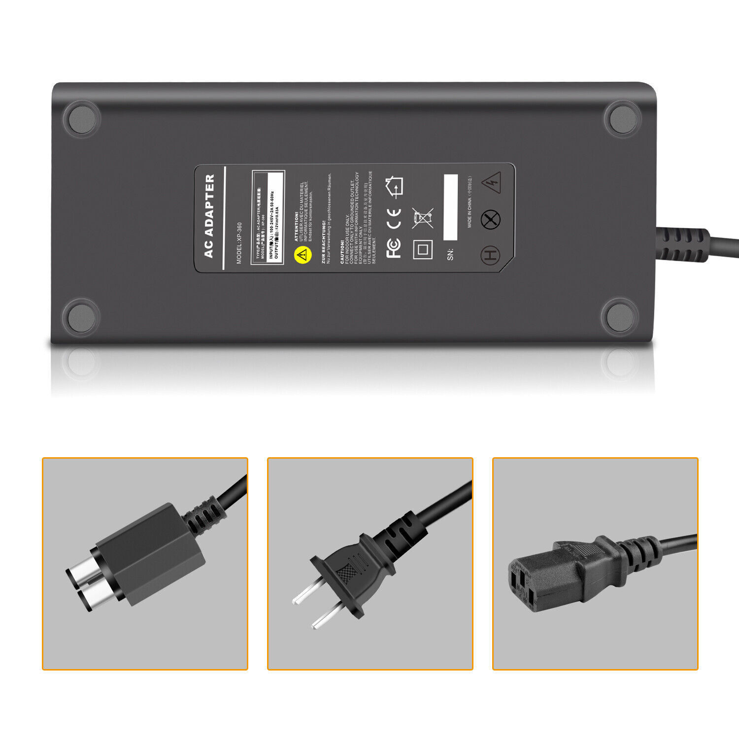 Microsoft Xbox 360 Slim Xbox 360 S Console Power Supply Brick AC Adapter Charger