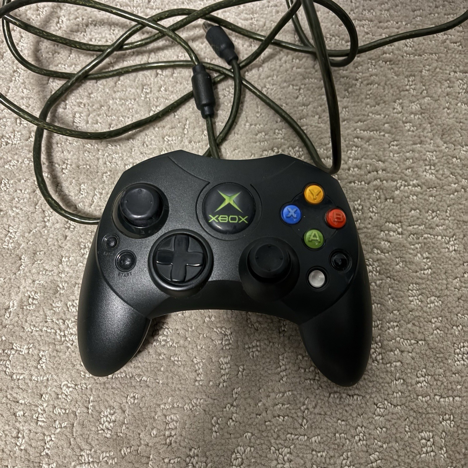Original Xbox S-Type Controller Black Genuine No Breakaway Cable