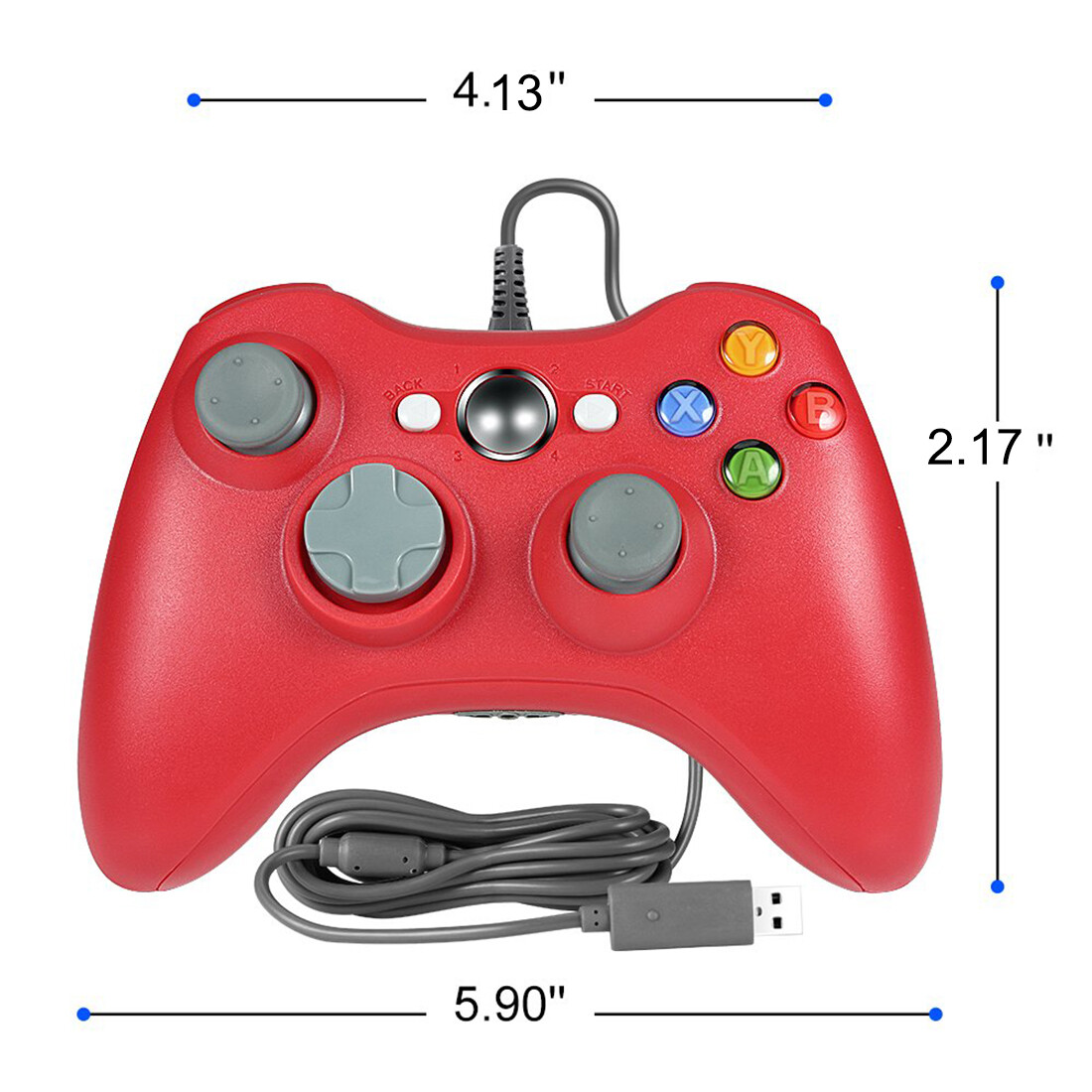 Wired Xbox 360 Gamepad Controller for Xbox 360/360 Slim/PC Windows 7 8 10 11 MAC