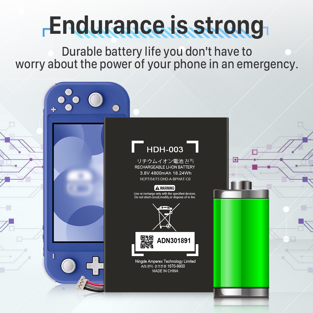 Replacement Battery HDH-003 For Nintendo Switch Lite HDH-001 Li-ion battery USA