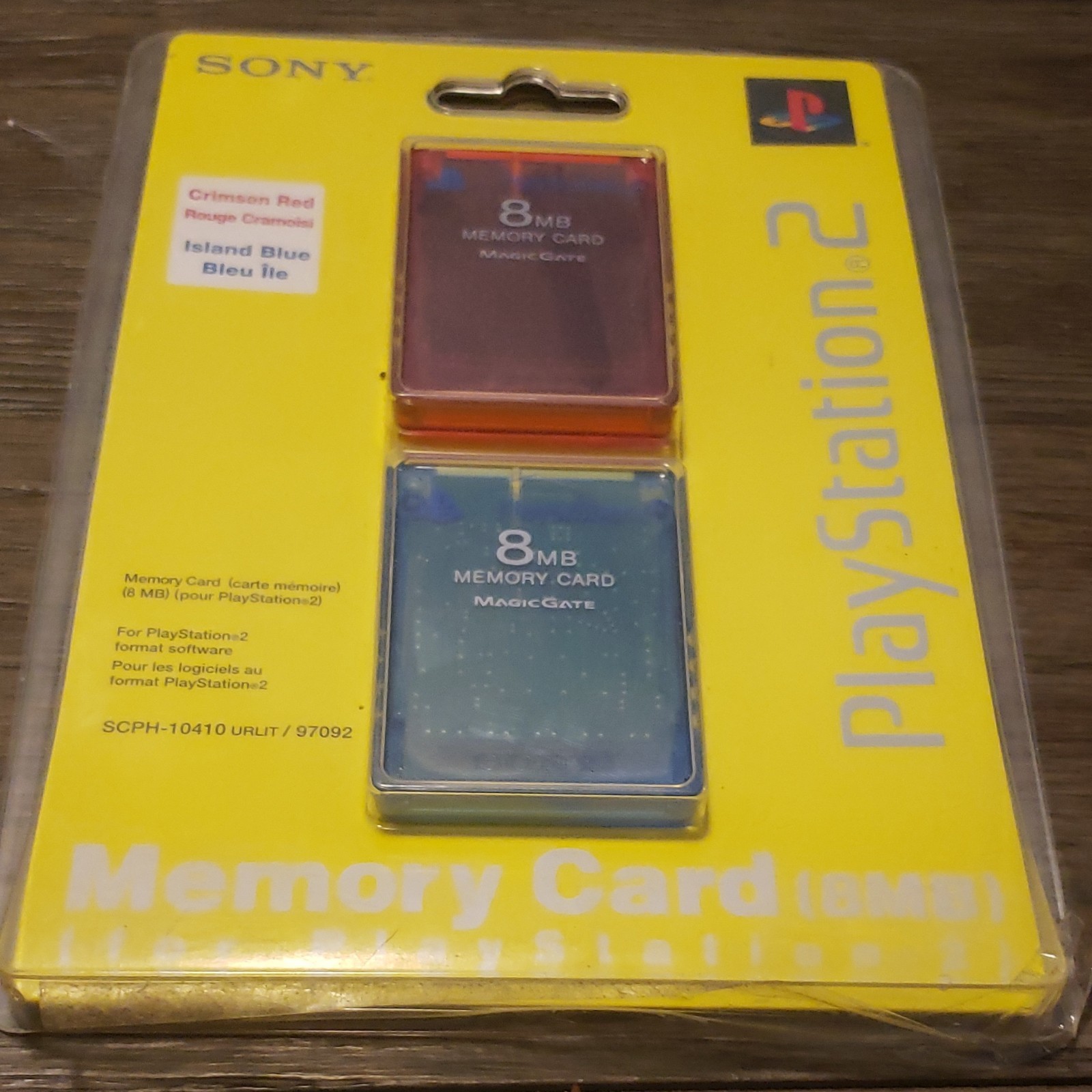 Sony PlayStation 2 8MB MagicGate Memory Card Crimson Red & Island Blue Twin Pack