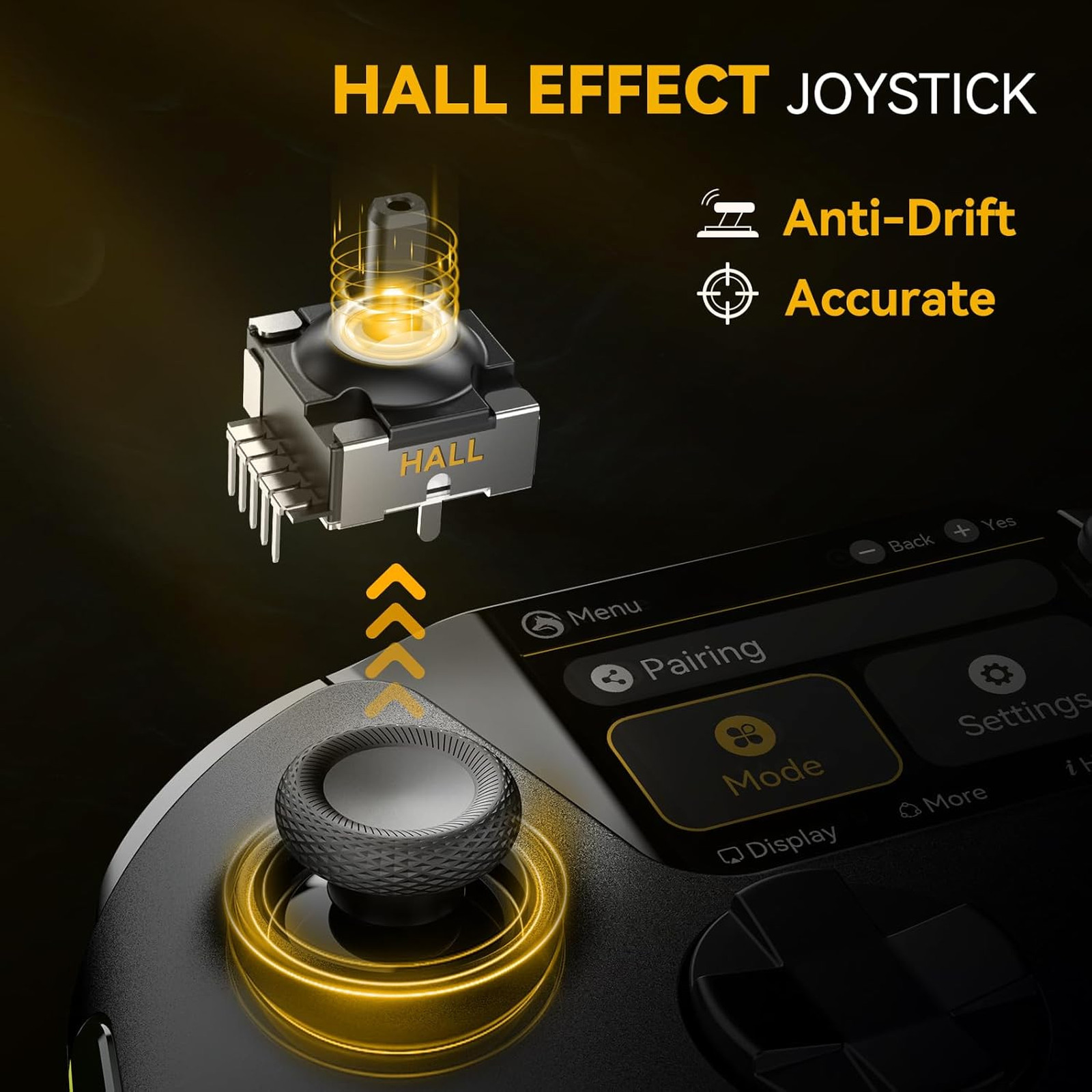 Wireless Gaming Controller for PC Switch iOS Android with Hall Effect Sticks RGB