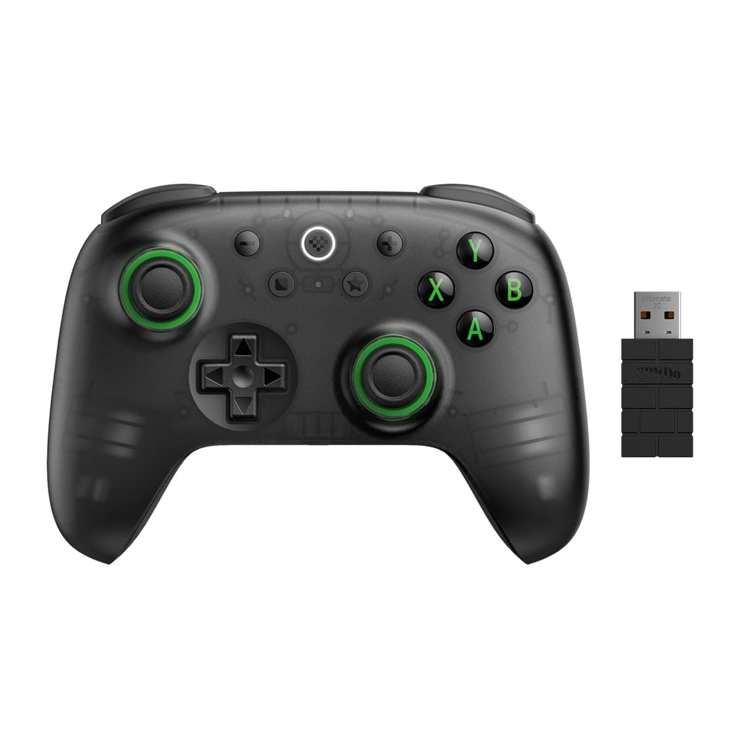 Transparent Black Gamepad with Hall Effect Joysticks