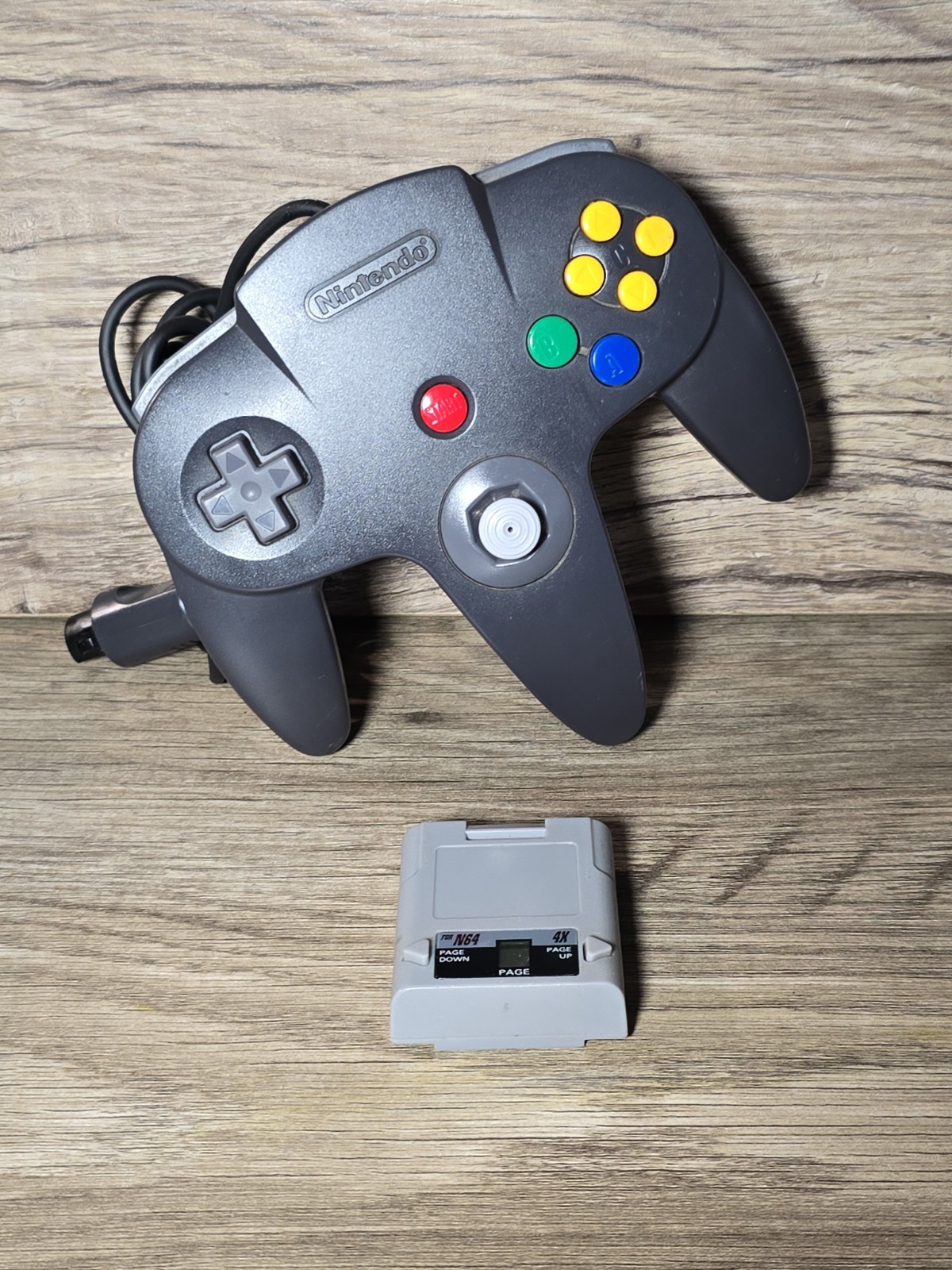 Nintendo 64 N64 Black Controller Untested As Is. Pak Memory Included
