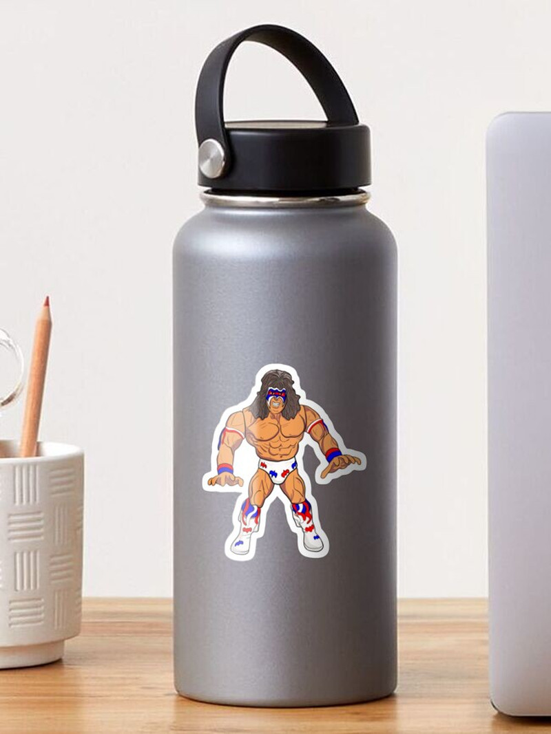 Ultimate Warrior Retro Hasbro Figure Style Sticker 3 x 3.5 in Glossy Finish