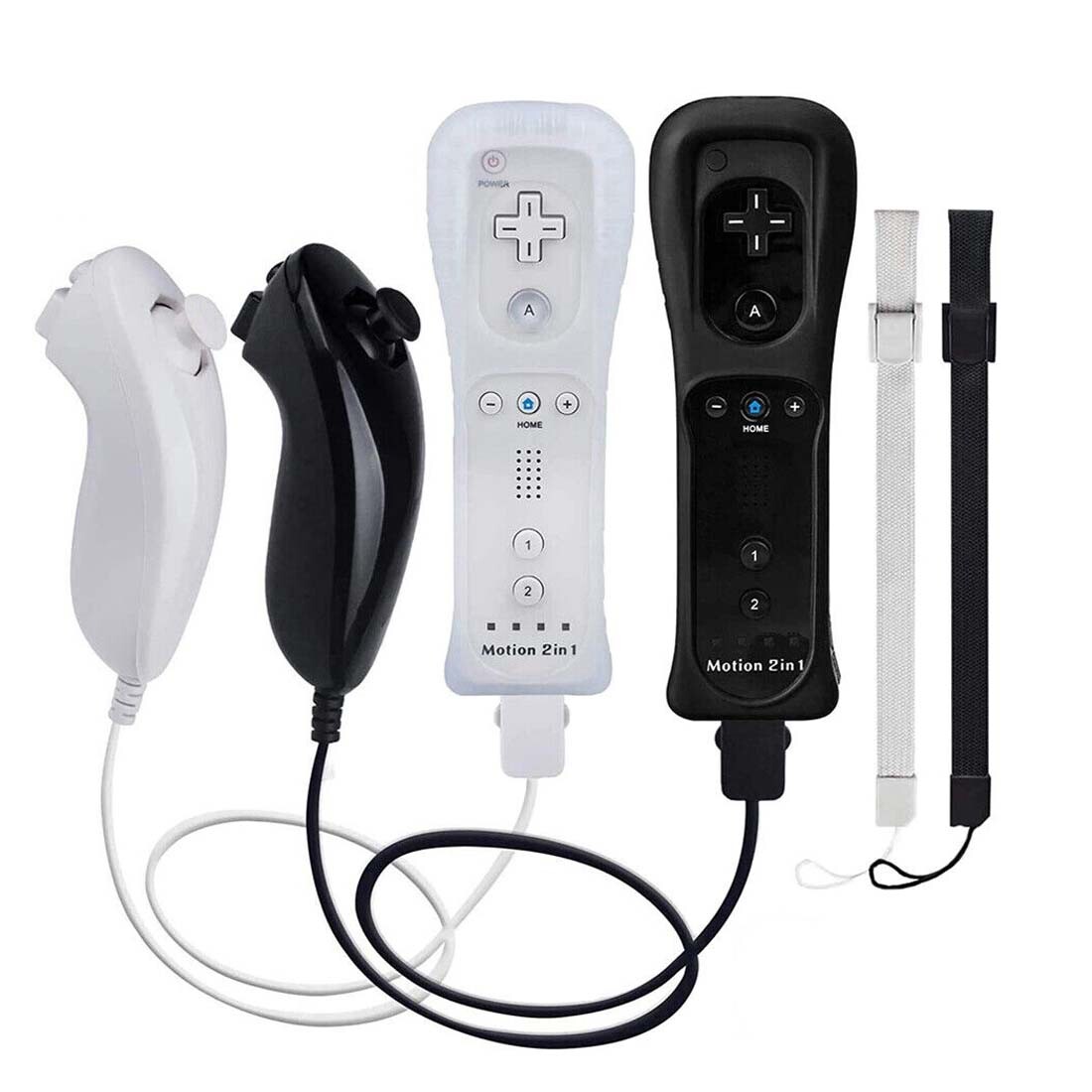 Built in Motion Plus Remote Controller & Nunchuck For Nintendo Wii/Wii U w/ Case