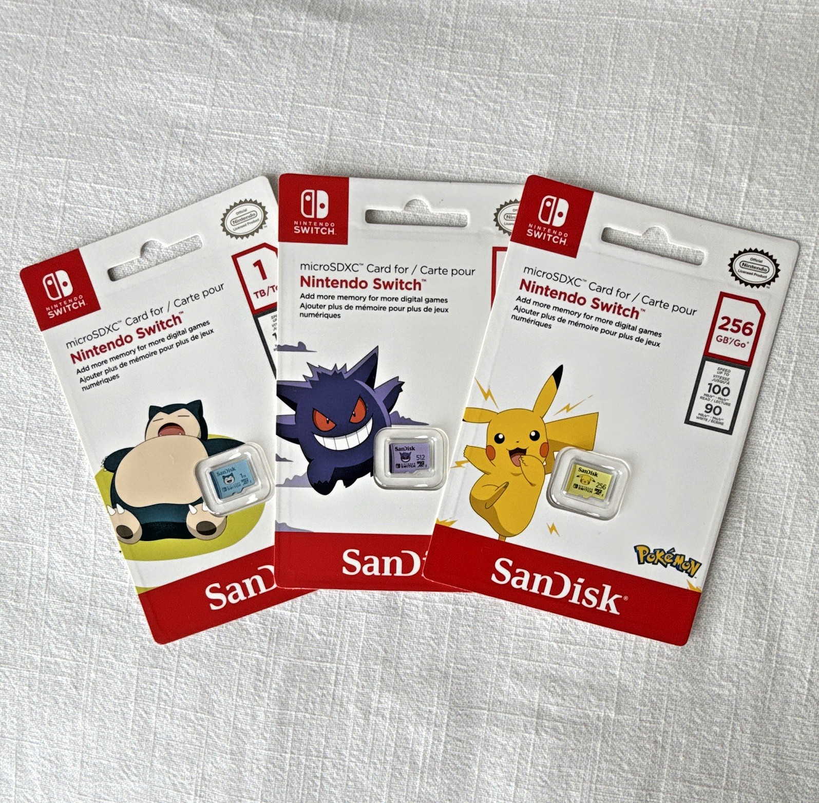 SanDisk Nintendo Switch Pokémon microSDXC Lot 3 256GB 512GB 1TB U3