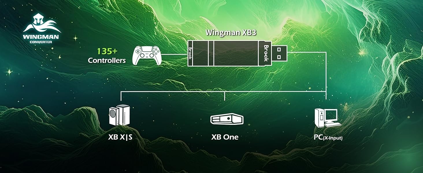 Brook Wingman XB 3 Converter: Wireless Controller Adapter for New XB Series X/S