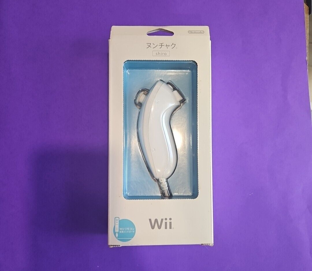 Official Nintendo Wii Nunchuck Shiro White RVL-004 Motion Plus Wii U BOX SHIRO