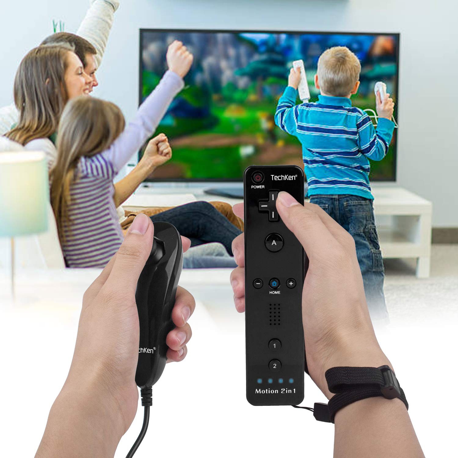 Motion Plus Wii Controllers 2Packs with Nunchucks, Wii Remote Controllers Com…